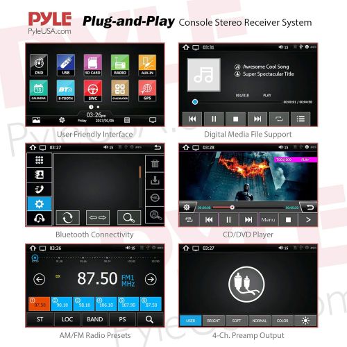  Pyle 2012 Toyota Camry Double DIN Stereo Receiver, GPS Navigation, Bluetooth, 8’’ HD Touchscreen Display, CDDVD, Factory OEM Replacement, Plug-and-Play Direct Fitment Radio Headun