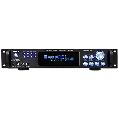  Pyle P3001AT 3000W Hybrid Pre Amplifier with AMFM Tuner