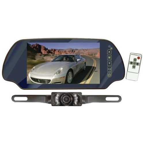  Pyle PYLE PLCM7200 7 LCD Mirror MonitorBackup Night Vision Camera Kit (Without Bluetooth(R))