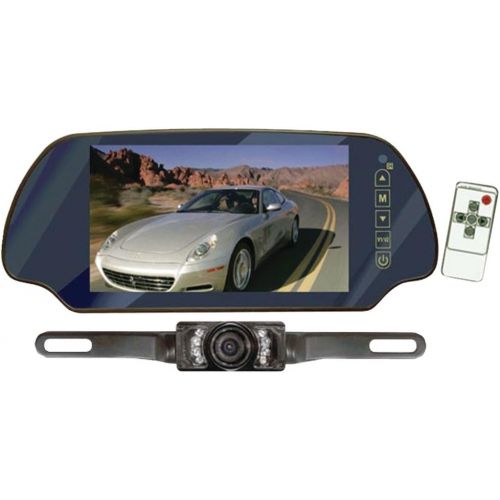  Pyle PYLE PLCM7200 7 LCD Mirror MonitorBackup Night Vision Camera Kit (Without Bluetooth(R))