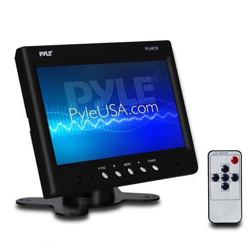  Pyle Headrest Monitor, 7-inch TFT Widescreen w 2 RCA Video Inputs, Wireless Remote, Cold Cathode Light, Headrest Shroud, Universal Stand Mount, Great for Road Trips, Keep Kids Ent