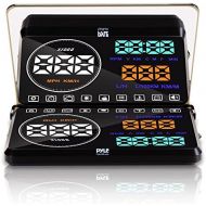 Pyle Universal 5.5’’ Car HUD Head-Up Display Windshield Screen Projector Vehicle Speed & Diagnostic Monitor System Plug & Play OBD2EUOBD Water Temp, Voltage, Fuel Indications & Mo