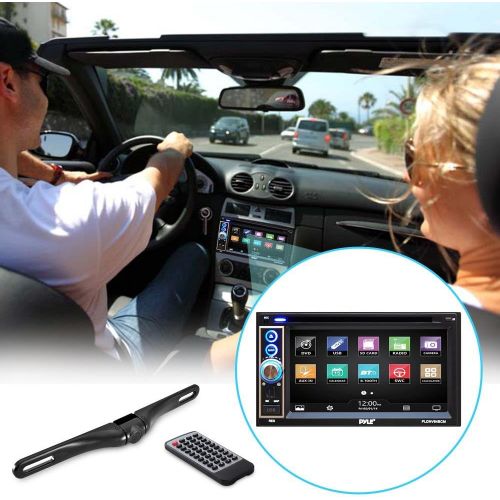  Premium Pyle 6.5-Inch Double Din Car Stereo with Bluetooth Receiver Headunit, Reverse Backup Camera, Car Video, Touchscreen, Waterproof, USBSD, Aux-In, Multimedia Disc Player, MP4