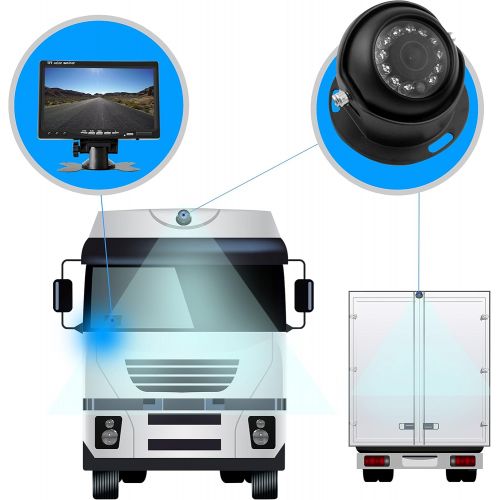  Pyle Backup Camera System with 2 Weatherproof Cams & 7” Rear View Dash Mount Monitor - Night Vision, Full Color Video Security for Truck, Van, Vehicle