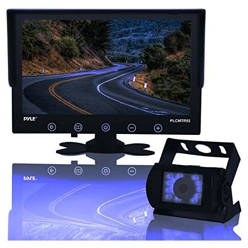  Pyle Backup Rearview Camera Monitor System - Upgraded 2017 Car Truck Reverse Parking Waterproof Monitor Kit w 9 LCD Display Monitor, Night Vision, Anti-Glare, for Truck, Trailer, Vans,