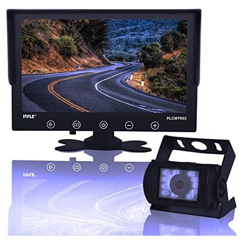  Pyle Backup Rearview Camera Monitor System - Upgraded 2017 Car Truck Reverse Parking Waterproof Monitor Kit w 9 LCD Display Monitor, Night Vision, Anti-Glare, for Truck, Trailer, Vans,
