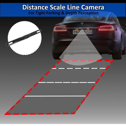  Pyle Backup Car Camera Rearview Monitor System - Parking & Reverse Assist with Waterproof and Night Vision Abilities, 4.7 Monitor Display Screen, Wide Angle Lens Cam, Distance Scal