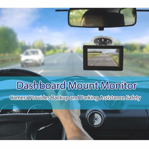  Pyle Backup Car Camera Rearview Monitor System - Parking & Reverse Assist with Waterproof and Night Vision Abilities, 4.7 Monitor Display Screen, Wide Angle Lens Cam, Distance Scal