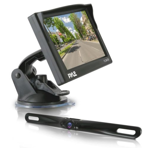  Pyle Backup Car Camera Rearview Monitor System - Parking & Reverse Assist with Waterproof and Night Vision Abilities, 4.7 Monitor Display Screen, Wide Angle Lens Cam, Distance Scal