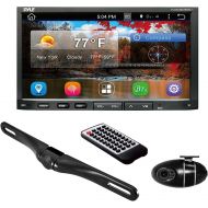 Pyle Premium 7In Double-DIN Android Car Stereo Receiver with Bluetooth - HD DVR Dash Cam and Rearview Backup Camera - Touchscreen Display with Wi-Fi Web Browsing and App Download