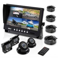 Pyle Mobile Video Surveillance System - Weatherproof Rearview, Backup and Dash Cam with HD 4 IR LED Night Vision Cameras and 7” Monitor for Trucks, Trailers, Vans, Buses and Vehicl