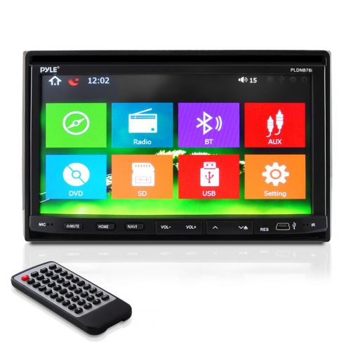  7” Double Din Car Stereo - In Dash Receiver with GPS Navigation, Touchscreen, CDDVD Player, Android System, LCD Monitor Screen, MP3, USB, SD, FM Bluetooth Compatible- Pyle PLDNB78