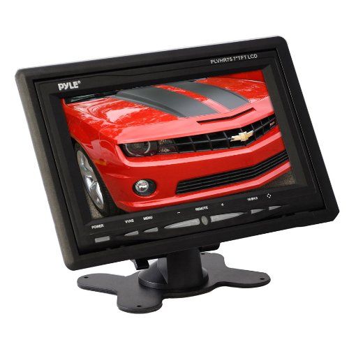  Pyle Headrest Monitor, 7-inch TFT LCD Widescreen w 2 Video Inputs, Wireless Remote, Cold Cathode Light, Headrest Shroud, Universal Stand Mount, Great for Road Trips, Keep Kids Ent