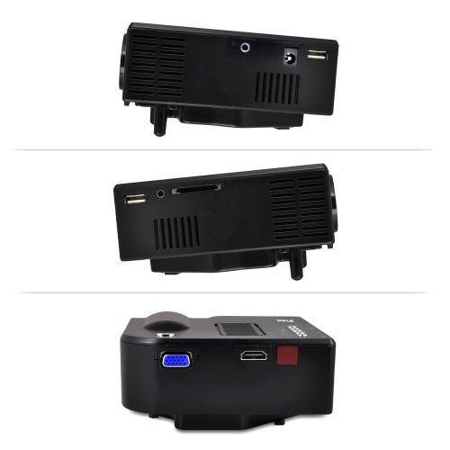  Pyle Full HD 1080p Mini Portable Pocket Video & Cinema Home Theater Projector - Built-in Stereo Speaker, LCD+LED Lamp, Digital Multimedia, HDMI, USB & VGA Inputs for TV PC Game Bus