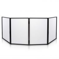 DJ Booth Foldable Cover Screen - Portable Event Facade Front Board Video Light Projector Display Scrim Panel with Folding Steel Frame Panel Stand, Stretchable Lycra Spandex - Pyle