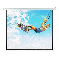 Pyle 84 Portable Motorized Matte White Projector Screen - Automatic Projection Display with Wall/Ceiling Mount, Remote and Case - for Home Movie Theater, Slide/Video Showing - PRJE