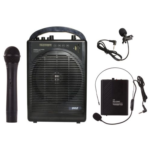  Pyle Portable Outdoor PA Speaker Amplifier System & Microphone Set with Bluetooth Wireless Streaming, Rechargeable Battery - Works with Mobile Phone, Tablet, PC, Laptop, MP3 Player