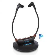 Pyle 2.4GHz Digital Wireless Tv Headset Headphone System and Hearing Assistance - Hearing Amplifier - Works with All Tvs