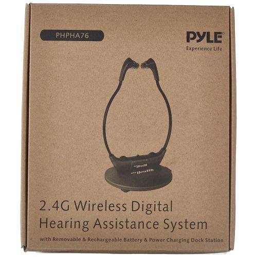  Pyle 2.4GHz Digital Wireless Tv Headset Headphone System and Hearing Assistance - Hearing Amplifier - Works with All Tvs