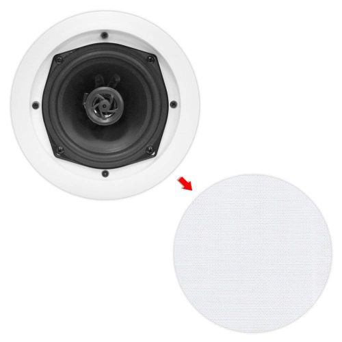  4) Pyle PDIC51RD 5.25 Inch 150W Round White In Ceiling Wall Flush Speakers Four