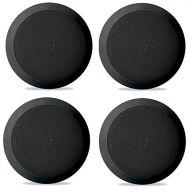 4) NEW Pyle PDIC51RDBK 5.25 Inch 150 Watt Black In-Ceiling Flush Speakers Four