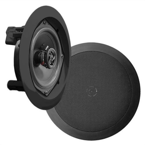  4) NEW Pyle PDIC51RDBK 5.25 Inch 150 Watt Black In-Ceiling Flush Speakers Four