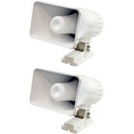 2) Pyle PHSP4 6 50 Watt IndoorOutdoor Waterproof Home PA Horn Speaker - White