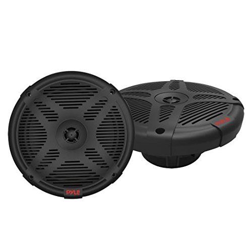  6.5 Inch Bluetooth Marine Speakers - 2-way IP-X4 Waterproof and Weather Resistant Outdoor Audio Dual Stereo Sound System with 600 Watt Power and Low Profile Design - 1 Pair - Pyle