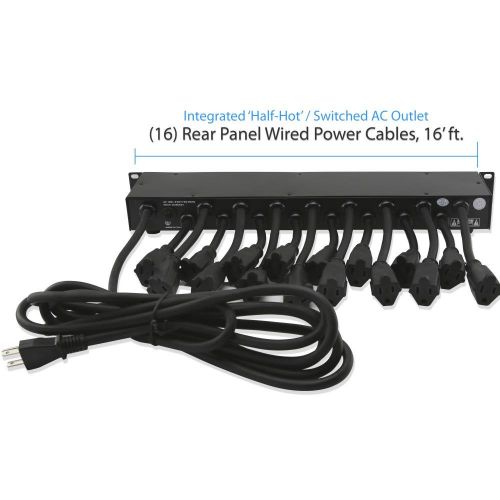  Pyle 19 Outlet 1U 19 Rackmount PDU Power Distribution Supply Center Conditioner Strip Unit Surge Protector 15 Amp Circuit Breaker USB Multi Device Charge Port 15FT Cord (PCO860)