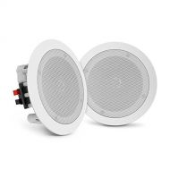 Pyle Pair Flush 8” Mount In-wall In-ceiling 2-Way Home Speaker System Spring Loaded Quick Connections Dual Polypropylene Cone Polymer Tweeter Stereo Sound 250 Watts (PDIC1681RD)