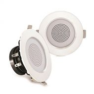 Pyle Pair 3” Flush Mount in-Wall in-Ceiling 2-Way Home Speaker System Aluminum Housing Spring Loaded Clips Dual Polypropylene Cone Polymer Tweeter Stereo Sound 100 Watts (PDIC3FR)