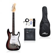 PylePro Full Size Electric Guitar Package w/Amp, Guitar Bundle, Case & Accessories, Electric Guitar Bundle, Beginner Starter Package, Strap, Tuner, Pick, Ready to Use Out of the Bo