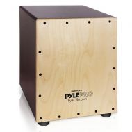 Pyle Stringed Birch Wood Compact Acoustic Jam Cajon - Wooden Hand Drum Percussion Box with Internal Guitar Strings, Deep Bass, Classic Slap, and Crackle Sound - For Kids, Teens, an