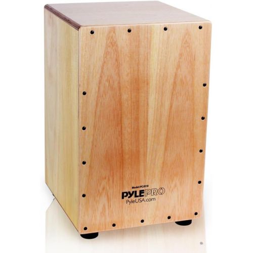  Pyle String Cajon - Wooden Percussion Box, with Internal Guitar Strings, Full Size (PCJD18)