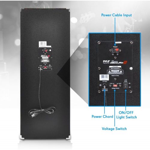  DJ Dance Passive Speaker System - 1500 Watts Power PA Stereo Dual 10” Woofer 3” Tweeter Full Range Stereo Sound Built-in Flashing Color Lights MP3 File Compatibility - Pyle PSUFM10