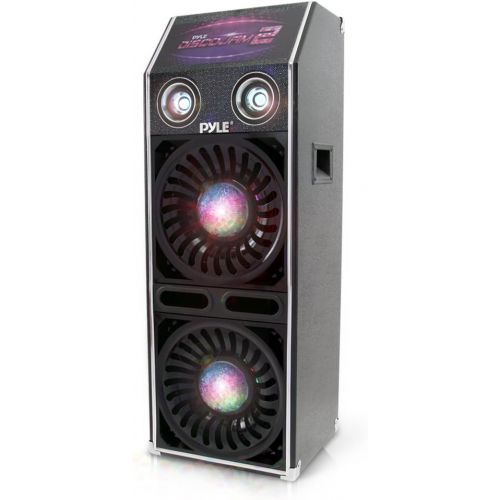  DJ Dance Passive Speaker System - 1500 Watts Power PA Stereo Dual 10” Woofer 3” Tweeter Full Range Stereo Sound Built-in Flashing Color Lights MP3 File Compatibility - Pyle PSUFM10