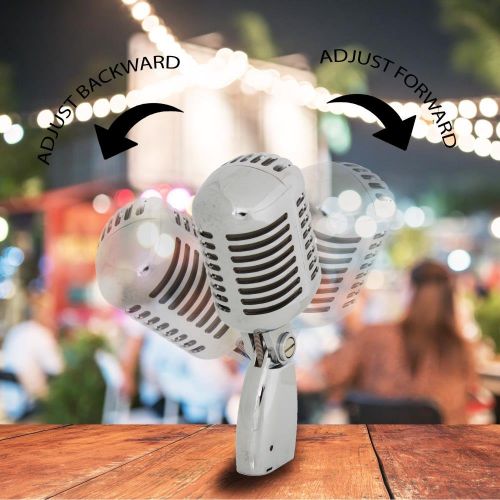  Classic Retro Dynamic Vocal Microphone - Old Vintage Style Metal Unidirectional Cardioid Mic with XLR Cable - Universal Stand Adapter - Live Performance Studio Recording - Pyle Pro