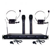 Pyle PYLE PRO PDWM4300 4-Microphone VHF Wireless Rack Mount Microphone System