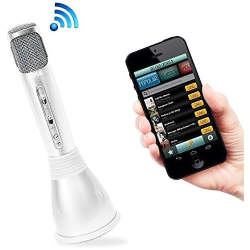  Pyle Microphone Portable Wireless Karaoke Machine , Mini Handheld Cellphone Karaoke Player Built-iin Speaker, Karaoke Mic Machine for Home KTV