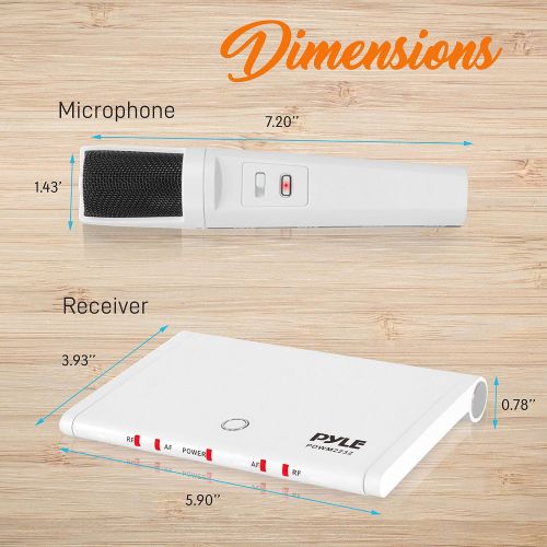  UHF Wireless Microphone System - Dual Frequency Rechargeable Mic Receiver Set - 2 Handheld Transmitter Mics, Receiver Base, USBAudio Cable, Adapter - PA Karaoke Dj Party - Pyle Pr