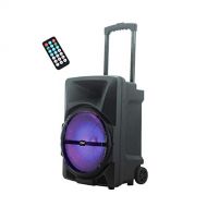 Pyle Wireless Portable PA Speaker System - 800W High Powered bluetooth Compatible Indoor and Outdoor DJ Sound Stereo Loudspeaker w/USB SD MP3 AUX 3.5mm Input, Flashing Party Light & FM