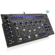 Pyle 6 Channel Mixer, Bluetooth DJ Controller, Stereo Mixer, Professional Sound System, LED Illumination, Mixer Digital Audio, Digital Mixing System, Speed Control, 5U Rack Mount S