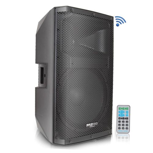  Pyle Bluetooth PA Monitor Speaker System - 1400 Watt Max 2 Way Indoor Outdoor Stage Loudspeaker w 15 Inch Subwoofer, 1.75 Tweeter, 38mm Stand Mount Support, XLR - For DJ Party On-Stage