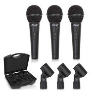 Pyle 3-Piece Professional Dynamic Kit-Cardioid Unidirectional Vocal Handheld Microphone with Hard Carry Case & Mic Holder/Clip, Wicked Purple (PDMICKT80.5)