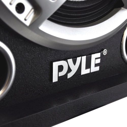  Pyle 800 Watt Powered Bluetooth Speaker - PA Dual System Disco Jam, Two-Way DJ Speakers karaoke machine , USBSD Card Readers, FM Radio, 3.5 mm AUX Input Active & Passive Speakers - Pyl