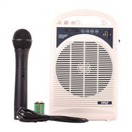 Upgraded Pyle Professional Portable PA System, Amplifier With Built-in Handheld VHF Wireless Microphone, Bluetooth, Battery Rechargeable, MP3, USB, SD, 1/4, 3.5mm, Great for Karaok