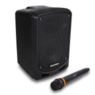 Pyle Bluetooth Karaoke PA Speaker - Indoor / Outdoor Portable Sound System with Wireless Mic, Audio Recording, Rechargeable Battery, USB / SD Reader, Stand Mount - for Party, Crowd