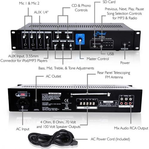  Pyle PYLE PT330U 150W Power Amplifier with 70V Output