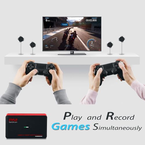  Pyle Video Game Capture Card Device Video Recorder, HDMI Output, Full HD 1080P Live Streaming, USB, SD, PC, DVD, PS4, PS3, Xbox One, Xbox 360 Wii