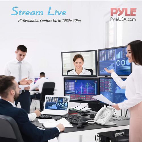  Pyle Video Game Capture Card Device Video Recorder, HDMI Output, Full HD 1080P Live Streaming, USB, SD, PC, DVD, PS4, PS3, Xbox One, Xbox 360 Wii